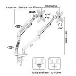 HILLPORT Dual Monitor Arm Mount for 17-30 Inch Screens