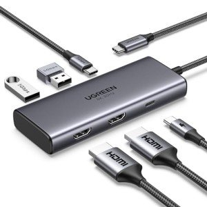 UGREEN 6-in-1 USB-C Hub with Dual 4K Output