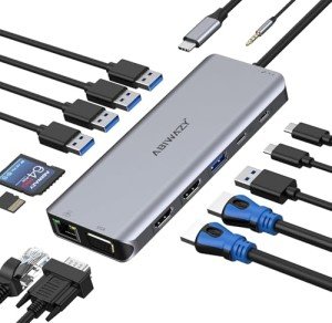 USB C Dual Monitor Docking Station for Laptops