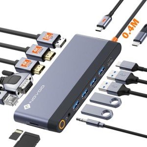 14-in-1 USB-C Docking Station for Quad Displays