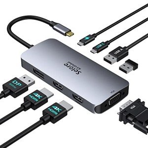 Dual HDMI USB C Docking Station for Multimonitor Setup