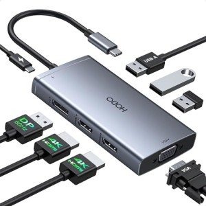 HODO 8-in-1 USB-C Dual Monitor Docking Station