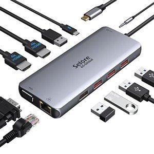11-in-1 USB C Dual HDMI Docking Station