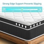 SIMARTH 12 Inch Queen Size Mattress in a Box, Strengthen Gel Memory Foam Hybrid Queen Mattresses with Motion Isolation & Pressure Relief, Strong Edge Support, Medium Firm
