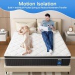 SIMARTH 12 Inch Queen Size Mattress in a Box, Strengthen Gel Memory Foam Hybrid Queen Mattresses with Motion Isolation & Pressure Relief, Strong Edge Support, Medium Firm