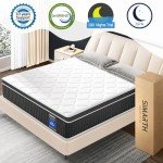 SIMARTH 12 Inch Queen Size Mattress in a Box, Strengthen Gel Memory Foam Hybrid Queen Mattresses with Motion Isolation & Pressure Relief, Strong Edge Support, Medium Firm