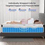 LETMOON Queen Size Mattresses, 14 Inch Hybrid Queen Mattress in a Box, Medium Firm, Memory Foam and Pocket Springs, (Upgrade) Strong Edge Support, Pressure Relief