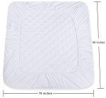 Utopia Bedding Quilted Fitted Mattress Pad, King Size, Elastic Fitted Mattress Topper Protector and Cover Stretches up to 16 Inches Deep, Machine Washable (White)