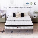 Vaobyk Queen Mattress, 10 inch Hybrid Queen Size Mattresses in a Box, Memory Foam Mattress with Pocket Springs, Pressure Relief & Motion Isolation, CertiPUR-US Certified, Medium Firm