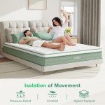 Novilla King Size Mattress, 10 Inch Hybrid Mattress in a Box, Gel Memory Foam & Individually Wrapped Pocket Coils Innerspring for Cozy Sleep, Pillow Top King Mattresses, Medium Firm & Motion Isolation