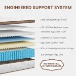 BedStory King Size Mattress 14 Inch - Premium Hybrid Mattress with 800+ Advanced Pocket Spring - Optimal Spinal Support for Back Pain Relief and Motion Isolation, CertiPUR-US Certified Comfort