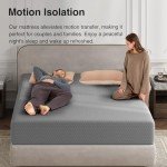 Novilla King Size Mattress, 12 Inch Memory Foam Mattress King for Cool Night Sleep & Pressure Relief, Wave Airflow Foam Mattresses for Heat Dissipation, CertiPUR-US Certified Mattresses in a Box