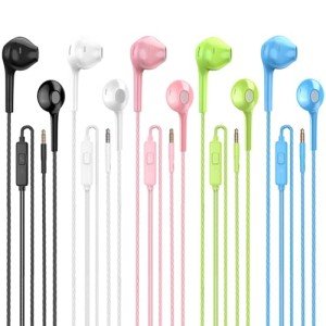 Pack of 5 Noise-Isolating Wired Earbuds with Mic