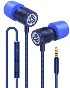 LUDOS Ultra Wired Earbuds with Microphone - Blue
