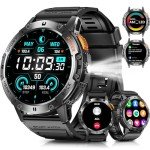 Military Smartwatch with Bluetooth Call and Fitness Tracker