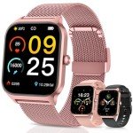 Rose Gold Smart Watch: Fitness Tracker & Calls