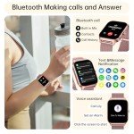 Rose Gold Smart Watch: Fitness Tracker & Calls