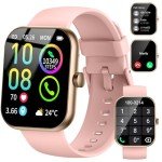 1.96" HD Smartwatch - Calls, Fitness Tracker, Pink