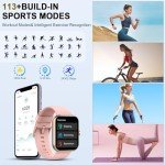 1.96" HD Smartwatch - Calls, Fitness Tracker, Pink