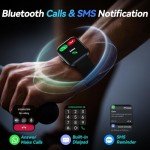 Black Smartwatch for Men: Alexa, Fitness Tracker, IP68