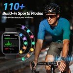 Black Smartwatch for Men: Alexa, Fitness Tracker, IP68