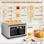 Touch Screen 4 Slice Stainless Steel Toaster