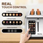 Mecity Smart Touchscreen 4-Slice Stainless Steel Toaster