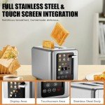 WUNLY Stainless Steel Touchscreen 2-Slice Toaster