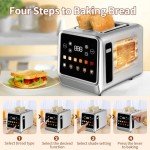 Touch Screen Stainless Steel 2-Slice Toaster with LCD