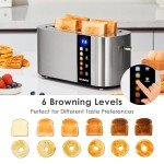 NIKLEMON 4 Slice Stainless Steel Toaster with LED Display