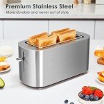 NIKLEMON 4 Slice Stainless Steel Toaster with LED Display