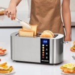 NIKLEMON 4 Slice Stainless Steel Toaster with LED Display