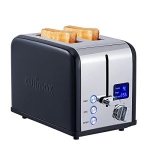 CUSIMAX 2-Slice Stainless Steel Toaster with LED Display