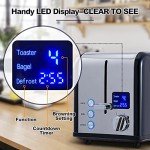 CUSIMAX 2-Slice Stainless Steel Toaster with LED Display