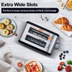 CUSIMAX 2-Slice Stainless Steel Toaster with LED Display