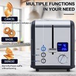 CUSIMAX 2-Slice Stainless Steel Toaster with LED Display