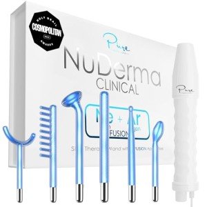 NuDerma Clinical Skin Therapy Wand with 6 Wands