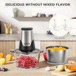 Syvio 450W Electric Food Processor with 2 Bowls