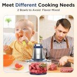 KOIOS 500W Electric Food Processor with 2 Bowls