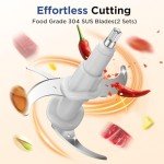 KOIOS 500W Electric Food Processor with 2 Bowls