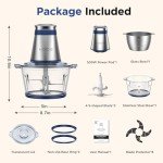 KOIOS 500W Electric Food Processor with 2 Bowls