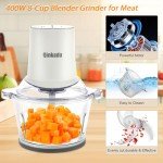 Qinkada 400W Electric Food Processor with 2 Bowls