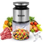 Qinkada Mini Food Processor, 2.5 Cup/ 600 ML Baby Food Maker, 400 W Power Electric Grinder Chopper for Fruit, Vegetable, Meat, Baby Food Puree Blender (Sliver)