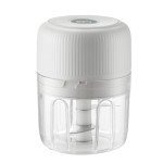 Electric Garlic Chopper, Portable Veggie Chopper,Garlic Grinder Masher Onion Chopper, Cordless Food Processor for Ginger, Chili, Fruit, Meat,etc(white 250ml)