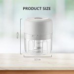 Electric Garlic Chopper, Portable Veggie Chopper,Garlic Grinder Masher Onion Chopper, Cordless Food Processor for Ginger, Chili, Fruit, Meat,etc(white 250ml)