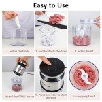Qinkada Mini Food Processor, 2.5 Cup/ 600 ML Baby Food Maker, 400 W Power Electric Grinder Chopper for Fruit, Vegetable, Meat, Baby Food Puree Blender (Sliver)