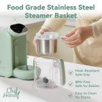 Baby Food Maker, 5 in 1 Baby Food Processor with Steaming Basket, Auto Cooking & Grinding, Touch Screen Control, Baby Steamer and Blender, Baby Food Puree Maker Warmer Mills Machine (Green)