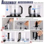 14 Cup Food Processor, French-Fry-Cutter, Blending, Mixing, Shredding, and Slicing, Meat and Vegetable Chopping, Doughing for Home Use, Mincing, and Pureeing,4 Speeds, Large Feed Chute,600W