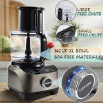 14 Cup Blender and Food Processor Combo for kitchen,large food processor for Vegetable Chopper,Blender,meat grinder,Mixing,Mincing,Slicing,Shredding,Purees & Dough Easy Clean for Home Use,600W