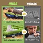 Yuzonc Double Sleeping Pad - Self Inflating 4" Extra-Thick for 2 Person with Pillow Built-in Foot Pump Inflatable Sleeping Mat for Backpacking, Hiking, Traveling, Tent, Portable Camping Mat